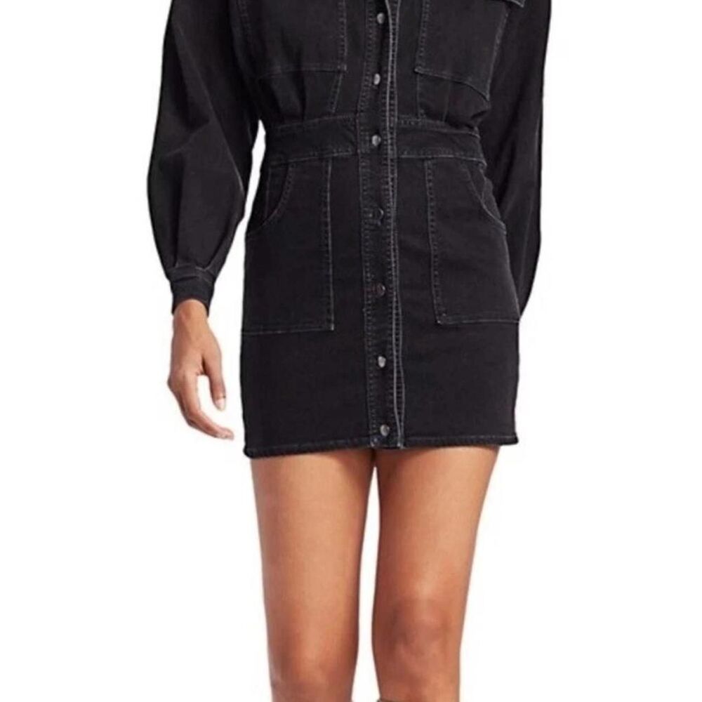 NWT Free People | Bo Denim Shirt Dress | Midnight Black | Size XS